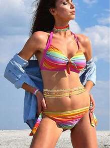 Assorted Boho Style Rainbow Charm Waist Chain Accessories, Versatile For Women Summer Body Chain, Belly Jewelry, Bikini Chains, Jewelry, Waist Belt, Bracelets, Necklace
