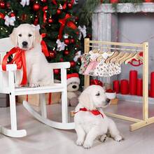 Wooden Pet Clothes Hanging Display Storage Floor Standing Rack Clothing Hanger - Multicolor - View 3