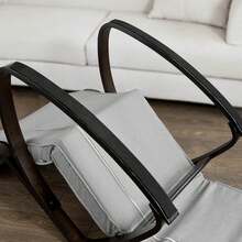 SoBuy FST20 NEW Rocking Chair With Bag 5-Way Relaxing Chair Adjustable Footrest Swing Chair Black PU Frame Load Capacity 150kg - Grey - View 6