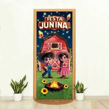 Felicita Decorative Door Cover 3D Sublimated Fabric Party 0.85x2.10 Junino - CP-340 - 查看 1