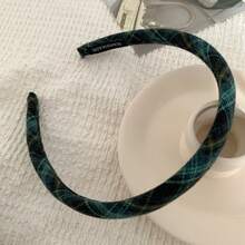 1pc Women's Preppy Style Patterned Fabric Headband, Versatile Chic Hair Accessory - Red - View 4