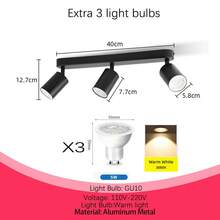 Decorative Ceiling Mounted Linear Track Lighting, Wall Decor, Living Room Decor, Single/Double/Triple/Quad Head Aluminum Spotlight With GU10 Lamp Holder, Vintage Style, With Or Without Bulbs, Easy Installation, Hardwired, Suitable For Exhibition Hall/Reading Room/Dining Room/Bar/Bedroom/Cafe/Dining Hall/Clothing Store/Living Room, Available In Multiple Sizes As Needed - Ceiling Chandelier GU10 Lamp Holder - View 62