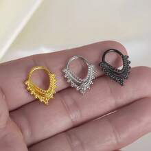 1 pieza Anillo de septum vintage y fresco de acero inoxidable 316L, joya de piercing para aro de nariz, arete de oreja y cartílago