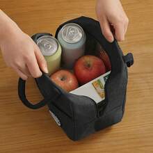 Large-Capacity Bento Bags, Insulated Bags For Office Workers' Lunch Boxes, Portable Insulated Bags, And Insulated Bags For Students With Meals Back To School School Stuff Bag For School Lunch Bag For Women Cooler Bag Picnic Accessories School Accessories - Black - View 5