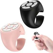 Telecomando senza fili Bluetooth per le dita, compatibile con , Pixel, telefono; telecomando Bluetooth per passare le pagine di libri elettronici, anello di scorrimento smart ricaricabile, controller a cliccatore, compatibile con iOS e Android, adatto per vacanze estive, viaggi, scatto remoto senza fili per fotocamera portatile