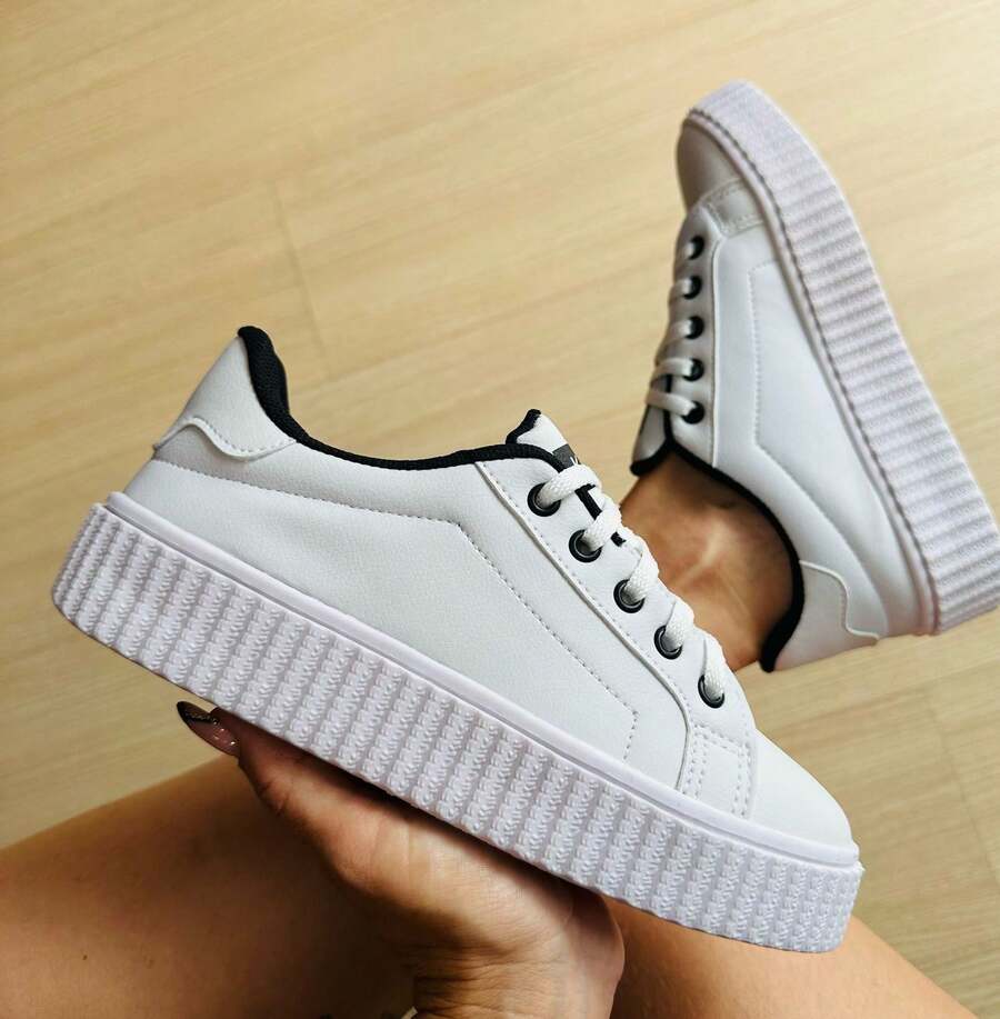 Women's Casual Sneakers For Gym Walking Running - đế trắng đen trắng - Xem 1