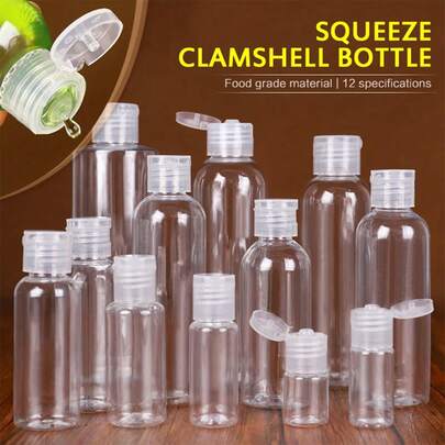 1/5/10/15pcs 30/50/100ml Refillable Clear Plastic Bottles, Portable Travel Containers, Refillable Cosmetic Containers