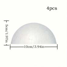 2pcs-8pcs White Solid Polystyrene Foam Hemisphere, Suitable For DIY Craft Projects, Art, Crafts, Family, Party Decoration, Stage Production, DIY Painting, Christmas, Halloween, New Year, Birthday Home Decoration, Etc