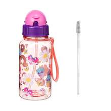 1pc 500ml Cute Cartoon Print Water Bottle With Straw For School Leak Proof & Easy Clean & Carry Handle - Multicolor - View 22
