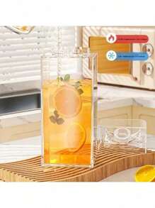 1pc Multifunctional Portable Large Capacity Square Milk Cup, Food Dispenser, Multipurpose, Sealed, Milk Storage Bottle, Juice, Beverage, Transparent Dispenser Bottle
