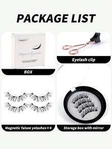 1 Pair CC Curl Reusable Magnetic Eyelashes With Applicator, Magnetic Eyelashes Natural Look Magnetic Lashes Kit With Magnetic Lash Applicator Wispy Cat Eye Lashes Reusable Magnetic Eyelashes Kit No Glue Or Eyeliner,Suitable For Women's Daily Dating, Simple And Convenient Operation, Suitable For Dating Parties And Other Occasions, False Eyelashes, Natural Enlarged Double Eyelashes, Waterproof And Sweat-Proof False Eyelashes - 黑色 - 查看 6