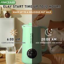 Máquina de hacer leche de nueces de alta capacidad PANCERKA - Funcionamiento automático con un solo toque, máquina de hacer leche de almendra y soja, perfecta para bebidas vegetales caseras, leche de avena y coco - Capacidad de 800ml, 220-240V, PANCERKA para invierno - Enchufe EU Tipo E(220-240V) - Ver 5