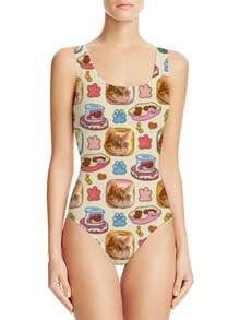 Customized Women's Swimsuits, 3D Adult One-Piece Sexy Backless Swimsuit, Cute Cartoon Women's Swimwear, Suitable For Swimming Pool, Beach, Holidays - Multicolor - View 2