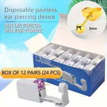 24PCS Disposable Ear Piercing Gun With Built-In Steel Stainless Stud Earrings-Safety Self Ear Piercing Kit