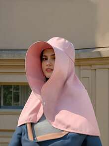 UV Anti Sun Protection, Full Face Summer Hat Shawl, 2-In-1 All-Round, Wide Brim, Large Cape Shawl, Neck Guard Hat Integrated Sunshade Bucket Hat Can Be Tied With A Ponytail - Multicolor - View 7