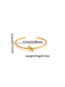 1件18K镀金扭绳手镯，可调节开口手镯，双扭绳+打结设计，适合周年纪念日、生日、母亲节、日常佩戴 - 蛋形手鐲 - 查看 9