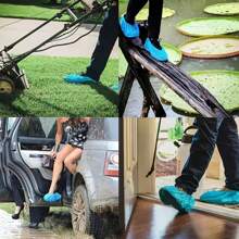 100 piezas/50 piezas Cubrecalzado desechables, aptos para artículos de limpieza, hoteles de viaje, ciclismo al aire libre, cubrecalzado azules,¡mantienen los zapatos secos en días lluviosos!