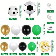 128 Peças Kit de Arco de Balões de Látex com Tema de Futebol para Decoração de Festa de Aniversário, Casamento, Bottom e Suprimentos Domésticos