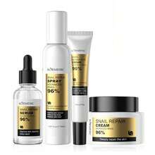 肌肤保湿套装-高级蜗牛96%粘蛋白能量精华+蜗牛粘蛋白96%面部保湿霜+蜗牛粘蛋白多肽眼霜+面霜，日常保湿紧致韩国护肤套装，补水保湿滋润保湿，秋冬护肤的最佳选择！ - 白金 - 查看 13
