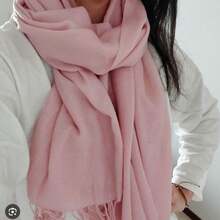 Shawls Scarf Sophisticated Plain Print Social-Xx6161 - Pink - View 3