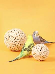 1 pieza Pelota de paja de mar para morder del loro, juguete para afilar el pico, apropiado para loros, cacatúas, guacamayos, agapornis, periquitos, canarios y otras aves pequeñas, suministros de aves inteligentes, juguete para loros, suministros para aves, pelota de enriquecimiento para la cacatúa