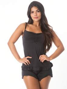 Basic Baby Doll, With Adjustable Straps And Breast Detail. - màu đen - Xem 1