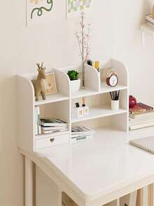 1 件式家庭办公室桌面储物整理架，简易组装柜子书架，适用于儿童学习桌