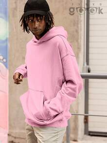 Plain Sweatshirt With No Print And Hood  2042 - 淺粉色 - 查看 4