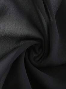 大码雪纺开衫系带前结衬衫女式夏季度假罩衫透明休闲衬衫纯色 - 黑色 - 查看 4