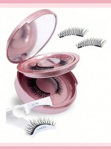 可重复使用无胶2对可重复使用的磁性睫毛膏，带涂抹，磁性睫毛膏外观自然，无需胶水，易于使用和拆卸 - 濃密款 - 查看 10