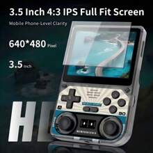 powkiddy Portable Arcade Game Console Features An Open-Source Linux System, 3.5-Inch IPS High-Definition Display, 64GB 10K+Expexptable Game Storage, An OTG Interface, 5000mAh Rechargeable Lithium Battery, USB Charging, And Is Made Of ABS Material. It Is An Ideal Holiday Gift For Outdoor Activities And Offers A Fresh And Eye-Catching Display For Outdoor Adventures. The Design Is Durable And Does Not Require Batteries