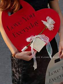 8 peças Materiais de Embalagem de Flores para Festa de Casamento, Embalagem de Rosas, Presente de Amor, Caixa de Flores Manual de Papelão (Não inclui o Buquê)