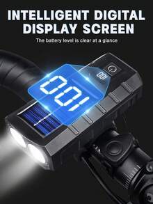 X-TIGER Solar Powered Bicycle Front & Rear Light Set, USB Rechargeable LED Searchlight - Bike Flashlight - Multicolor - View 6