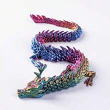 3D Printed Chinese Dragon Egg With Movable Joints - 11.8-Inch Dragon Flexible Statue, Color Series Home Office Decoration