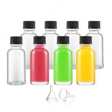 10 sztuk 2 Oz 60ml Mała przezroczysta szklana butelka z pokrywkami, puste pojemniki na napoje wielokrotnego użytku do soku, imbiru, olejków eterycznych, butelki na wodę do użytku na zewnątrz, do uprawiania sportu