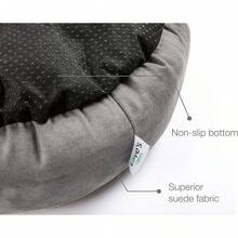 Love's Cabin Round Donut Cat And Dog Cushion Bed, 20in Bed For Cats Or Small Dogs, Anti-Slip & Water-Resistant Bottom, Super Soft Durable Fabric Pet Beds, Washable Luxury Cat & Dog Bed Gray - Navy - 查看 5