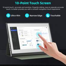 14-Inch Touchscreen Monitors 1920*1200p 60Hz Display Ratio 16:10 Built-In Speaker, 100% SRGB Brightness 400 ,Contrast Ratio 1200:1 Ultra Slim White External Portable Monitor , Second Screen Console For Cell Phones /Laptops/Desktops/5 /Switch Gaming Game