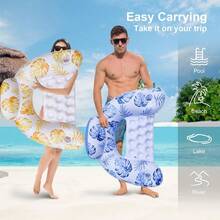 Thicker & Durable Inflatable Water Sofa With Backrest, Maple Leaf Shaped Floating Pool Lounge Chair For Adults - Multicolor - View 9