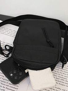 斜挎包男生新款日系ins时尚品牌多功能手机小单肩包休闲简约背包 - 彩色 - 查看 5