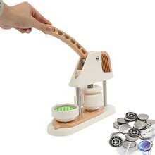 Button Press Machine, Button Making Supplies Kit For DIY Button Badges Button Maker Machine, - Creamy White Color - View 6