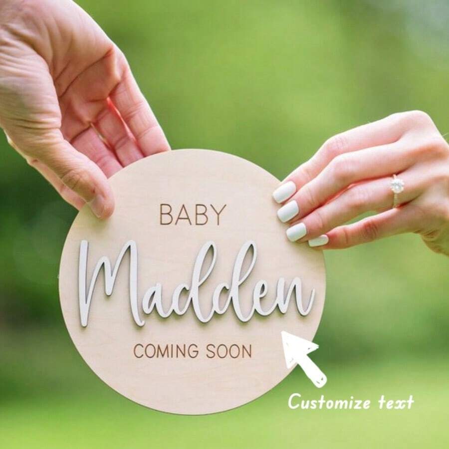 1 Stück Baby kommt bald Ankündigung, Wir sind schwanger Baby Ankündigung Schild, Umstandsmodeankündigung, Baby kommt bald Schild, Soziale Medien Schwangerschaft