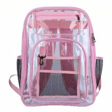 Mochila ligera y de moda, impermeable, mochila de PVC transparente, mochila escolar de gran capacidad de 20L, diseño sencillo