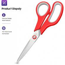 Scissors Bulk 60-Pack, 8" All Purpose Scissors, Soft Comfort-Grip Stainless Steel Sharp Shears For School Supplies Office Desk Home, Classroom Teacher Sewing Fabric Craft, Right/Left Handed - 60-pack Assorted - View 8