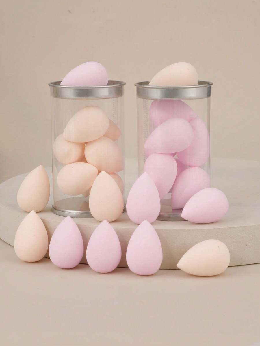 7个迷你化妆海绵，PVC桶装，超柔软不吸水干湿两用化妆海绵，化妆海绵 - 彩色 - 查看 1