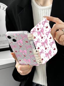 带蝴蝶结、心形和波尔卡圆点图案的透明手机壳，书形翻盖保护套，屏幕保护膜手机壳，适用于 Galaxy 且防水防震防摔防刮 - 彩色 - 查看 6