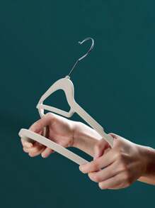 10pcs Pink ABS Clothes Hanger, Minimalist Plain Clothes Hanger For Home