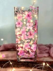 50/100pcs Artificial Cherry Blossoms Vase Filler Decor, Artificial Flower For Floating Candle Centerpieces, Floating Pink Sakura Flowers, Faux Flower Vase Fillers For Wedding Table Centerpiece Party Home Bar Restaurant Decoration