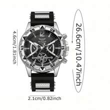 1 Stück - Herren Quarzuhr - bequemes Silikonarmband, Gehäuse aus Legierung, Analoganzeige - Vatertagsgeschenk, bestes Geschenk für Männer