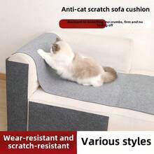 1PC 30x100cm Cat Scratch Proof Sofa Protector Sticker Roll | Self-Adhesive Cuttable Furniture Protection Tape For Leather Fabric Repair | Durable Anti-Scratch Wall Guard | Cat Scratching Post Alternative | DIY Pet Furniture Protector - Dark Grey - View 3