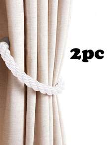 2pcs Modern Minimalistic Cylinder Magnetic Polyester Linen Twisted Rope Curtain Ties, Multiple Colors Available, Suitable For Curtain Fixing And Decoration - Multicolor - View 17